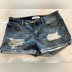 Distressed Denim Shorts